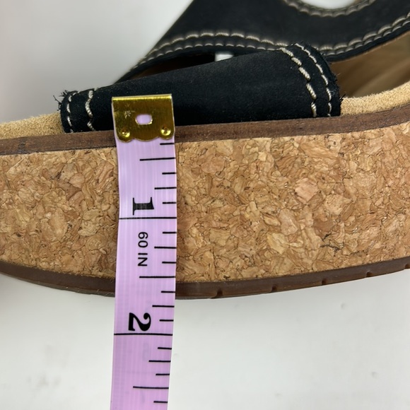 EUC CLARKS Aisley Tulip Wedge Sandal in Black 9.5 - Picture 5 of 10